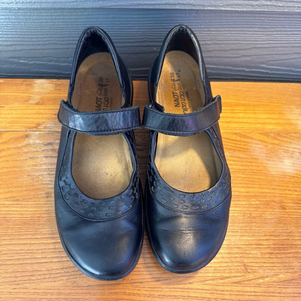 Naot Mary Jane Shoes Women’s 38 L7 Black Leather Comfort Orthopedic - Picture 8 of 10